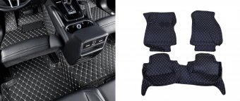 Covorase presuri 5D din piele Audi A4 B8 2008-2015 Lux Tip Tavita dedicate Negru+Bej
