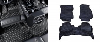 Covorase presuri 5D din piele Mercedes Clasa C W204 2007-2014 Lux Tip Tavita dedicate Negru+Bej