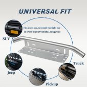 Bullbar fata , suport de proiectoare universal argintiu ® ALM