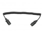 Cablu priza remorca 7 pini tata spiral 2.5m cu 2 stechere plastic