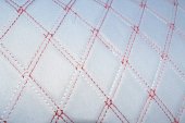Huse ALM textil - piele romburi  Dacia Logan 2013-2020 bancheta fractionata negru+rosu