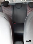 Huse ALM textil - piele romburi Dacia Logan 2013-2020 bancheta nefractionata negru+rosu