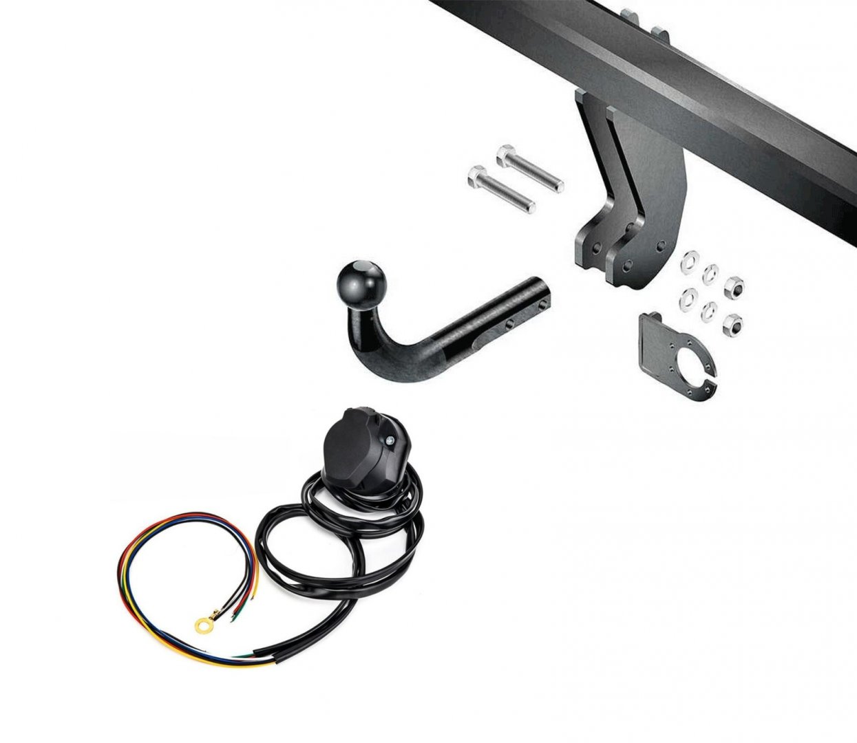 Kit complet carlig remorcare + instalatie electrica 7 pini compatibil cu Dacia Duster II 2018-2024
