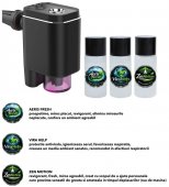 Kit complet odorizant auto dispenser inteligent + 3 rezerve ulei esential natural  