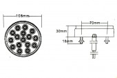 Lampa spate stop universala rotunda remorca , duba ,etc 12V 24V , portocaliu