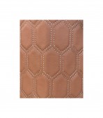Material imitatie piele tapiterie hexagon  maro /cusatura gri 