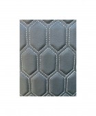 Material imitatie piele tapiterie hexagon  negru /cusatura gri 
