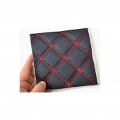 Material piele eco interior tapiterie auto , casa, romb Negru cusatura Rosie