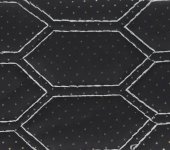 Material piele eco Negru cu gaurele model hexagon / cusatura Gri 