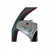 Volan sport piele perforata ,carbon cu padele compatibil Mercedes AMG