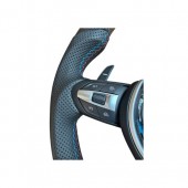 Volan sport piele perforata, carbon  cu padele model M compatibil Bmw ,F10 F11 F07 F06 F01 F02 F12 F13